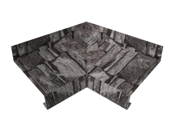 картинка Угол отлива внутренний 50 0,45 Print Elite с пленкой Fine Stone TwinColor Центр Кровли