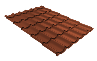 картинка Металлочерепица Классик ("Classic") v01 0,5 Velur X RAL 8004 терракота Центр Кровли