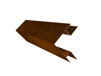 картинка Планка угла внешнего сложного Экобрус Grand Line 0,45 Print-Double Premium с пленкой Golden Wood Intense F (3м) Центр Кровли