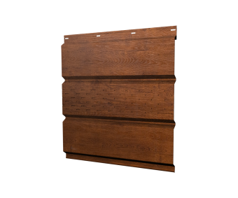 картинка Софит металлический центральная перфорация 0,45 Print Elite с пленкой Golden Wood TwinColor Центр Кровли