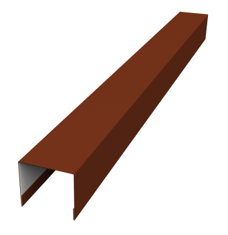 картинка Стойка боковая крепежная для забора жалюзи Palermo 0,5 Satin RAL 3009 оксидно-красный (2м) Центр Кровли