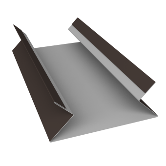 картинка Планка угла внутреннего составная верхняя Экобрус Grand Line 0,45 Drap RR 32 темно-коричневый (2м) Центр Кровли