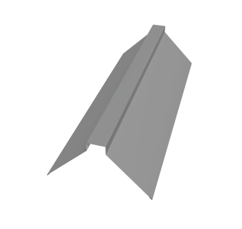 картинка Планка конька плоского 150х40х150 0,5 Satin с пленкой RAL 9006 бело-алюминиевый (2м) Центр Кровли