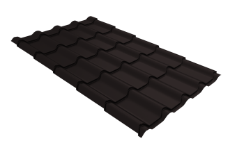 картинка Металлочерепица "Камея" ("Kamea") v01 0,5 Satin Matt RAL 9005 черный Центр Кровли