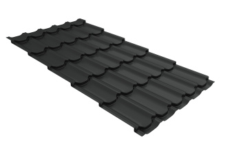 картинка Металлочерепица "Квинта плюс" ("Kvinta plus") 0,5 Satin Matt TX RAL 7016 антрацитово-серый Центр Кровли