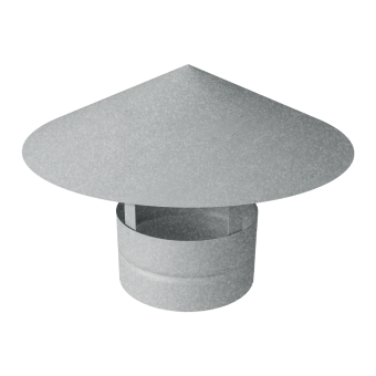 картинка Дымник на трубу круглый d160 0,45 Zn Центр Кровли