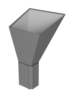 фото Воронка водосборная прямоугольная Vortex Lite PE RAL 7004 сигнальный серый Центр Кровли картинка Воронка водосборная прямоугольная Vortex Lite PE RAL 7004 сигнальный серый Центр Кровли