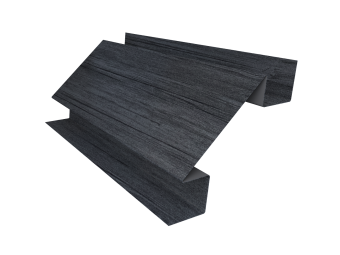 картинка Планка угла внутреннего сложного Экобрус Grand Line 0,45 Print Premium Grey Wood TwinColor (3м) Центр Кровли