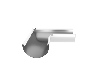картинка Угол желоба универсальный Optima 90гр 185мм RAL 9003 Центр Кровли