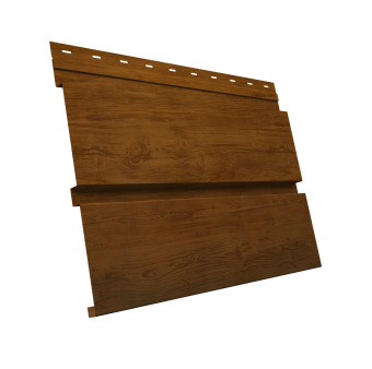 картинка Софит металлический Квадро Брус без перфорации 0,45 Print-Double Elite с пленкой Golden Wood Центр Кровли