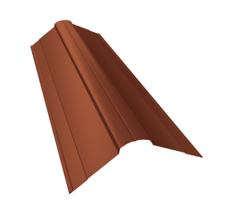 картинка Планка конька фигурного 100x100 0,5 Satin Matt RAL 8004 терракота (2м) Центр Кровли