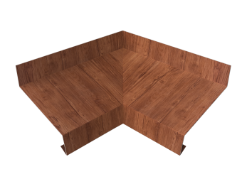картинка Угол отлива внутренний 70 0,45 Print Premium с пленкой Rowan Wood Intense FTC Центр Кровли