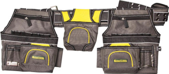 картинка Пояс монтажника Kraftool &Prime;Industrie&Prime;, 2 подвесных подсумка, 20 карманов, 2 петли для крепления молотка и рулетки (38742) Центр Кровли