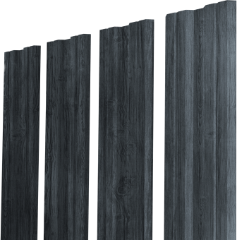 картинка Штакетник Twin XL с прямым резом Grand Line 0,45 Print Premium Grey Wood TwinColor Центр Кровли