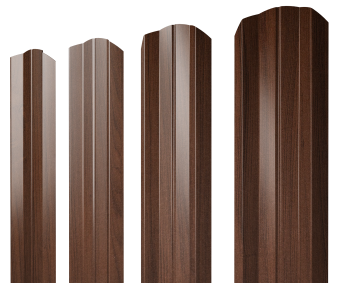 картинка Штакетник М-образный А фигурный 0,45 Print Elite Choco Wood TwinColor Центр Кровли