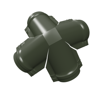 картинка Четверник конька малого полукруглого 0,5 Satin Matt TX с пленкой RAL 6020 хромовая зелень Центр Кровли
