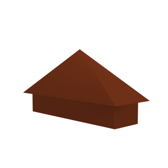 картинка Колпак на полустолб для С8,С10 0,5 Satin с пленкой RAL 3009 оксидно-красный Центр Кровли