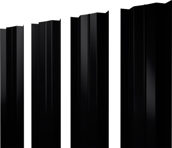 картинка Штакетник М-образный B с прямым резом Grand Line 0,45 Drap TR RAL 9005 черный Центр Кровли