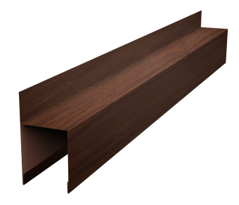 картинка Планка опорная составная внешняя для забора жалюзи Palermo 0,45 Print Elite Choco Wood TwinColor (1,8м) Центр Кровли