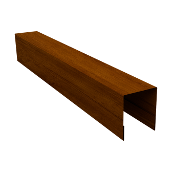 картинка Планка боковая для забора из сайдинга ЭкоБрус 0,45 Print-double Premium Golden Wood Intense F (2,5м) Центр Кровли