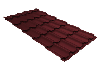 картинка Металлочерепица "Квинта плюс" ("Kvinta plus") 0,5 Satin Matt TX RAL 3005 красное вино Центр Кровли