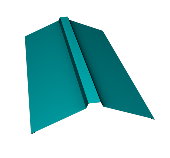 картинка Планка конька прямоугольного 150х30х150 0,45 PE с пленкой RAL 5021 водная синь (3м) Центр Кровли