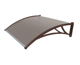 картинка Козырек Krovent из поликарбоната 1200х930х280 бронзовый (коричневый кронштейн) Центр Кровли