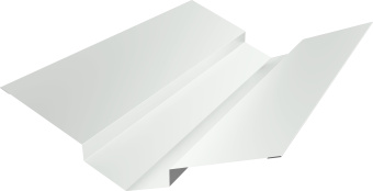 картинка Планка ендовы верхней 88х43х43х88 Grand Line 0,45 Drap с пленкой RAL 9003 сигнальный белый (3м) Центр Кровли