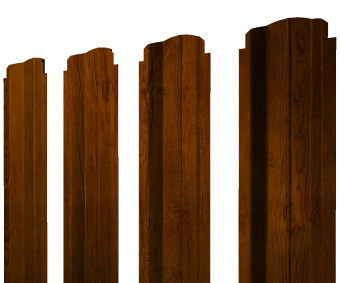 картинка Штакетник П-образный В фигурный 0,45 Print-Double Premium Golden Wood Intense F Центр Кровли