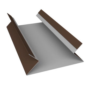 картинка Планка угла внутреннего составная верхняя Экобрус Grand Line 0,5 Сатин с пленкой RAL 8017 шоколад (2м) Центр Кровли