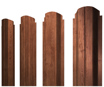 картинка Штакетник П-образный А фигурный 0,45 Print Premium Rowan Wood Intense FTC Центр Кровли
