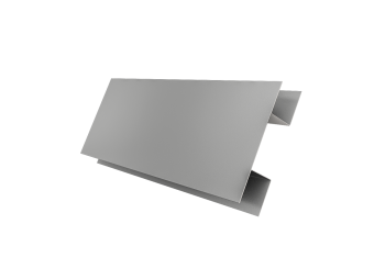 картинка Планка H-образная БХ new 0,45 PE с пленкой RAL 9006 бело-алюминиевый (3м) Центр Кровли