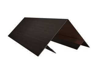 картинка Планка угла внешнего составная верхняя Экобрус Grand Line 0,45 Принт Элит Кофейное дерево TwinColor (3м) Центр Кровли