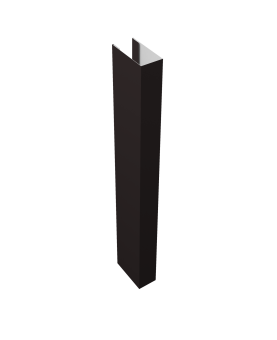 картинка Стойка Texas 0,5 Satin RAL 9005 черный (для калиток и ворот) (2м) Центр Кровли