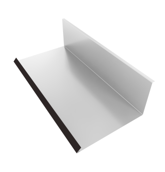 картинка Планка примыкания нижняя к трубе 130х240 0,5 Satin Matt RAL 9005 черный (3м) Центр Кровли