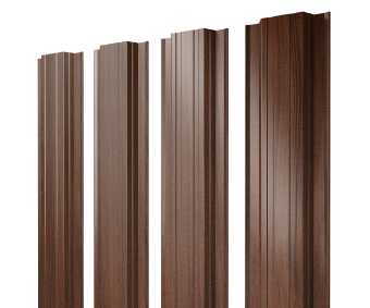картинка Штакетник Прямоугольный с прямым резом 0,45 Print Elite Choco Wood TwinColor Центр Кровли