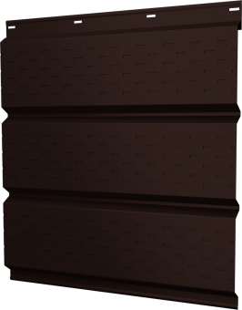 картинка Софит металлический Классик Grand Line полная перфорация 0,5 PurPro Matt 275 с пленкой RAL 8017 шоколад Центр Кровли