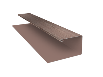 картинка Планка П-образная Экобрус Grand Line 0,45 Print Elite White Wood TwinColor (3м) Центр Кровли