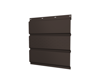 фото Софит металлический центральная перфорация 0,5 Drap с пленкой RR 32 темно-коричневый Центр Кровли картинка Софит металлический центральная перфорация 0,5 Drap с пленкой RR 32 темно-коричневый Центр Кровли