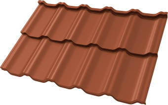 фото Профиль волновой "Квинта Уно" ("Kvinta Uno") 0,45 ПЭ RAL 8004 терракота Центр Кровли картинка Профиль волновой "Квинта Уно" ("Kvinta Uno") 0,45 ПЭ RAL 8004 терракота Центр Кровли