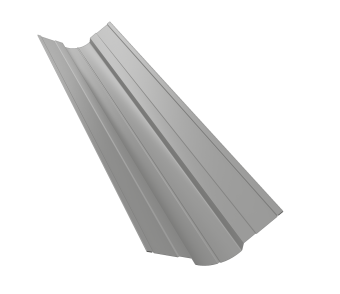 картинка Планка ендовы верхней фигурной 70x70 0,5 Satin с пленкой RAL 9006 бело-алюминиевый (3м) Центр Кровли