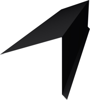 картинка Планка конька односкатной кровли 180х160 Grand Line 0,5 PurLite матовый RAL 9005 черный (3м) Центр Кровли