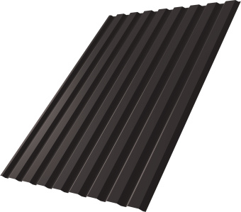картинка Профнастил С20A Grand Line 0,5 GreenCoat Pural БТ матовый RR 32 темно-коричневый (RAL 8019 серо-коричневый) Центр Кровли
