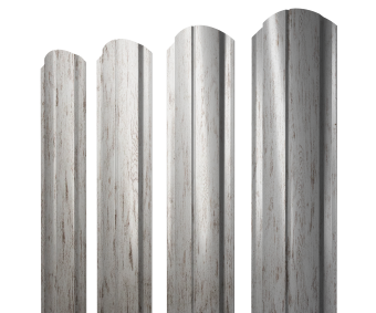 картинка Штакетник Полукруглый Slim фигурный 0,45 Print Elite Snow Wood TwinColor Центр Кровли
