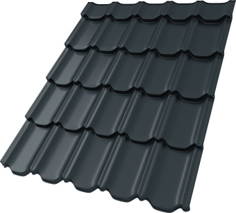 картинка Профиль волновой "Квинта плюс3D" ("Kvinta plus3D") 0,45 Drap RAL 7016 антрацитово-серый Центр Кровли