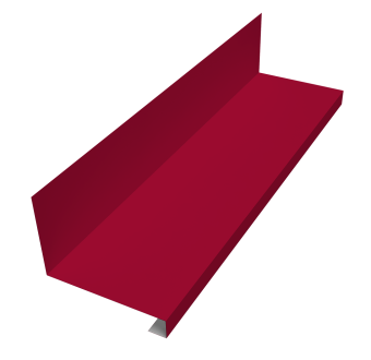 картинка Планка примыкание нижнее к трубе для Кликфальц Pro 0,45 PE с пленкой RAL 3003 рубиново-красный (2м) Центр Кровли