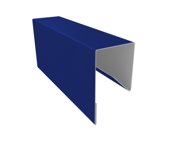 картинка Планка П-образная заборная 17 0,45 PE с пленкой RAL 5002 ультрамариново-синий (2,5м) Центр Кровли