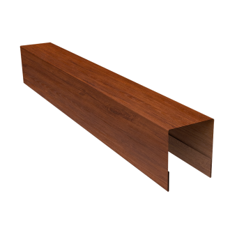 картинка Планка боковая для забора из сайдинга ЭкоБрус 0,45 Print-double Premium Golden Wood Fresh (2,06м) Центр Кровли