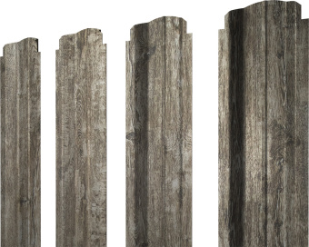 картинка Штакетник П-образный B фигурный Grand Line 0,45 Print Elite Nordic Wood TwinColor Центр Кровли