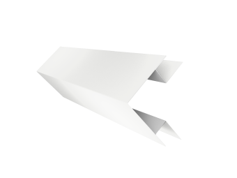 картинка Планка угла внешнего сложного Экобрус Grand Line 0,45 Drap с пленкой RAL 9003 сигнальный белый (2м) Центр Кровли